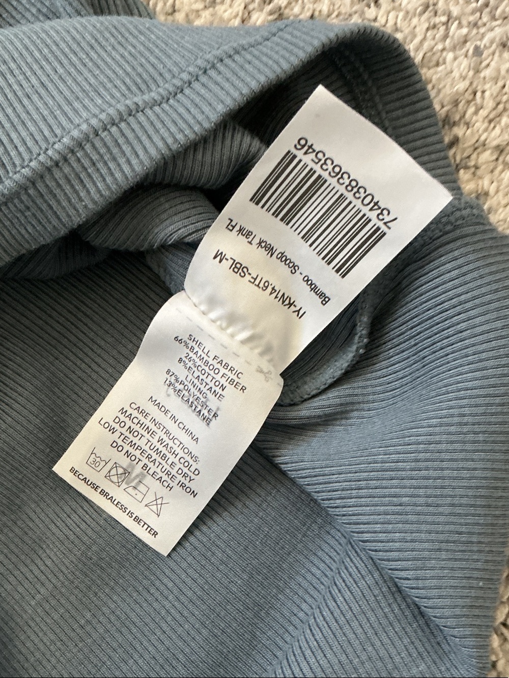 Klassy Network Ribbed Racerback Tank ~ Blue/Gray - Picture 6 of 9
